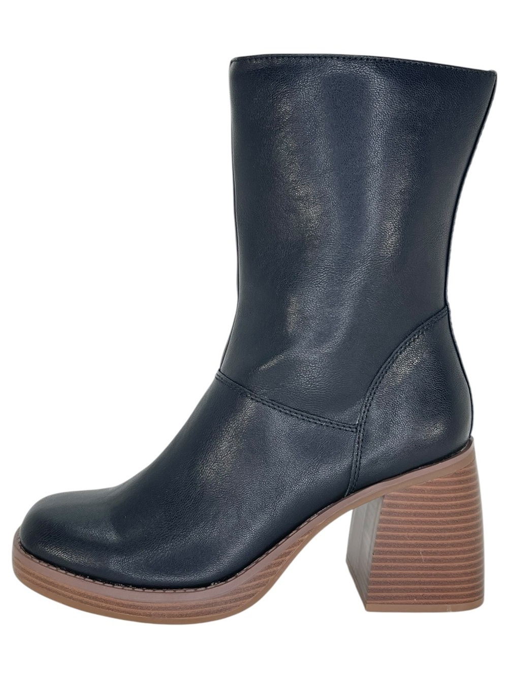 Sun + Stone Aleenn Black Faux Leather High Top Womens Ankle Boots Size 7M - Picture 3 of 13